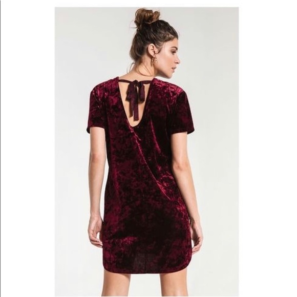 NWT Z Supply crushed velour tie back dress - Picture 2 of 5